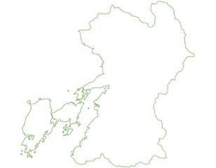 熊本県　地図　白　イラスト