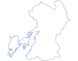 熊本県　地図　白　イラスト