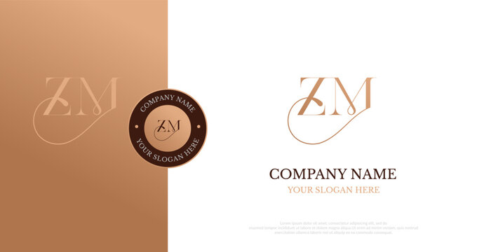 Initial ZM Logo Design Vector 