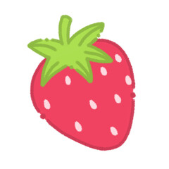 cute strawberry isolated on white background illustration