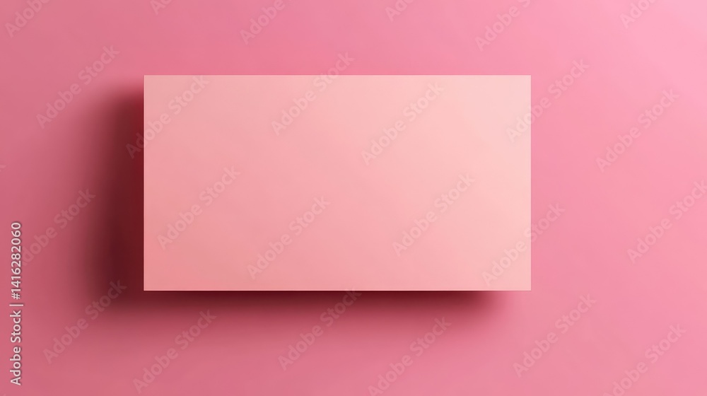 Poster soft pink background with rectangular blank card creating a minimalist aesthetic perfect for present