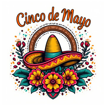 Vibrant Cinco de Mayo Sombrero with Floral Design