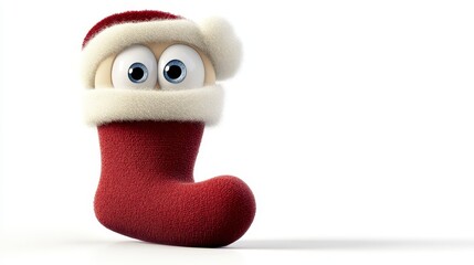 Playful Christmas Stocking Character with Large Eyes
