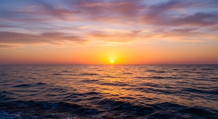 Fototapeta premium Sunrise Ocean Seascape Calm Waters.