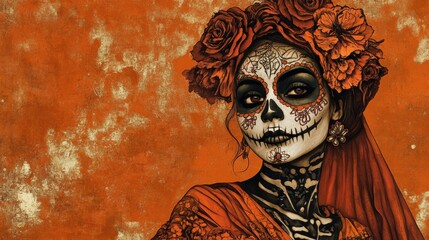 Calavera Catrina Sugar Skull Woman Dia de los Muertos