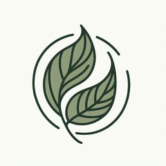 Fototapeta premium Minimalist Organic Leaf Logo – Eco-Friendly Nature Design