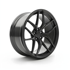 Fototapeta premium Modern car wheel isolated on white background.