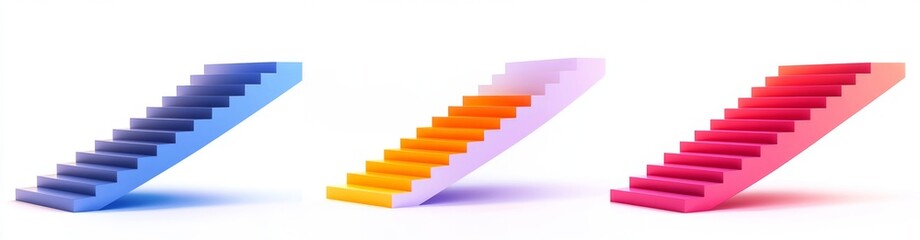 Colorful Stairway to Success