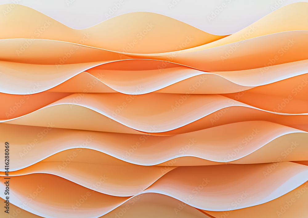 Poster abstract paper waves creative studio digital art soft tones close-up view flowing forms for artistic