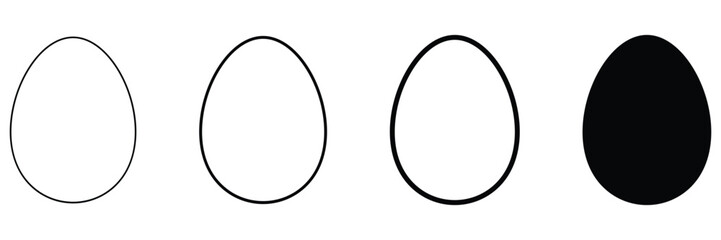 Easter Egg Icon set,  Easter Egg Vector with black Line, Egg outlined and solid icon vector, Easter eggs, silhouette, vector illustration. 