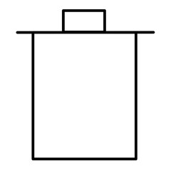 illustration of a trash bin in outline style. The design features a simple trash can with clean lines, perfect for representing waste, recycling, or cleaning topics.