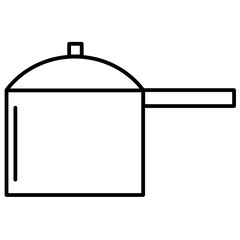 illustration of a pressure cooker in outline style. Perfect for use in culinary websites, recipe blogs, cooking apps, or kitchenware marketing.