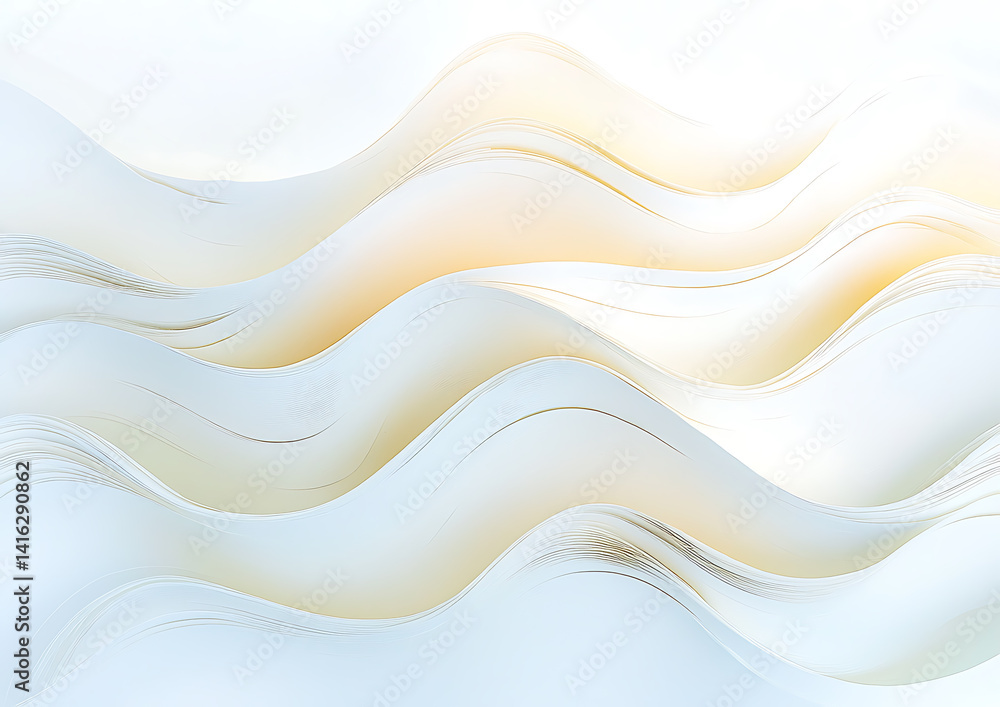 Poster abstract paper waves creative studio digital art soft tones close-up view flowing forms for artistic