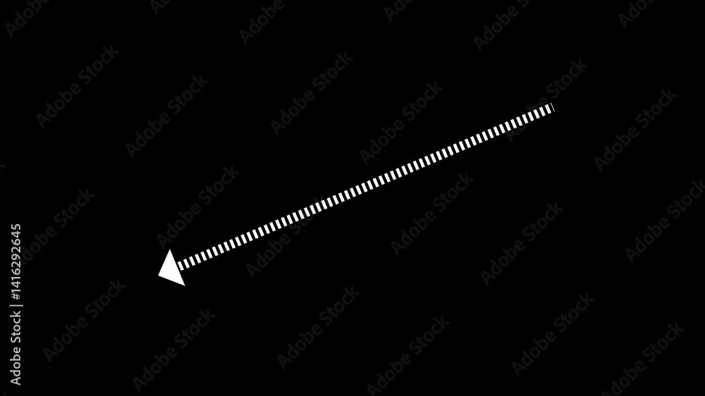 Poster dotted arrows animation on transparent background, dotted arrows on alpha channel, dotted arrow anim