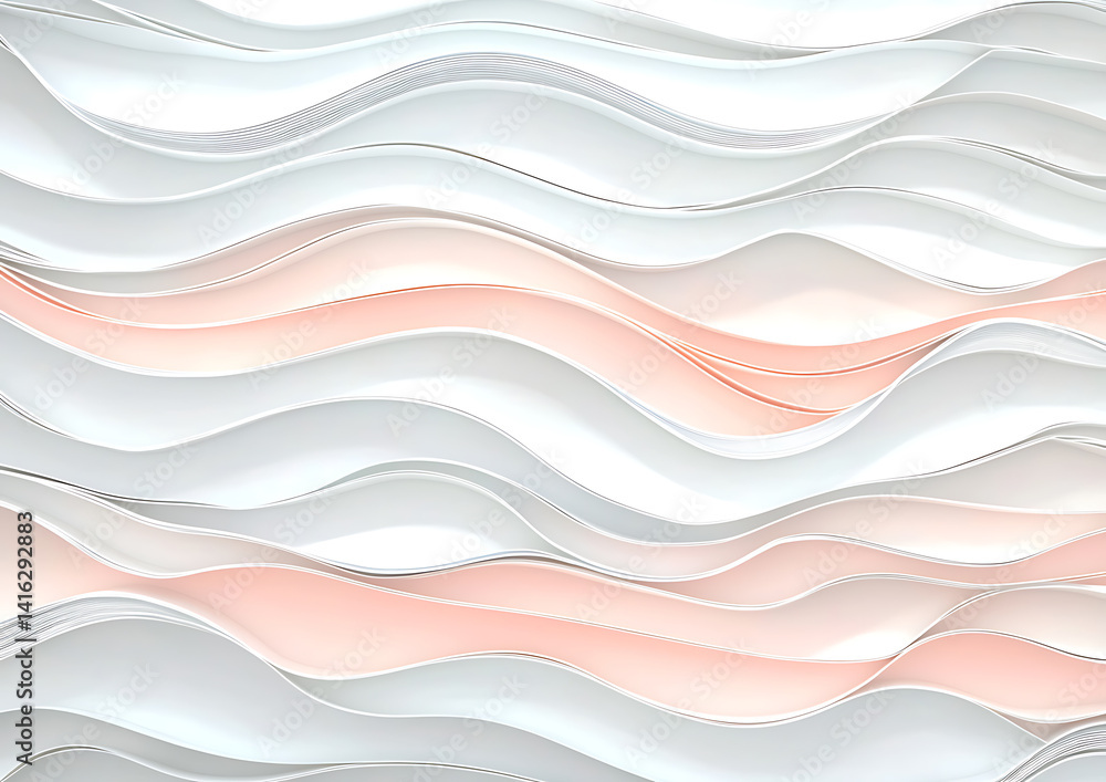 Poster abstract paper waves creative studio digital art soft tones close-up view flowing forms for artistic
