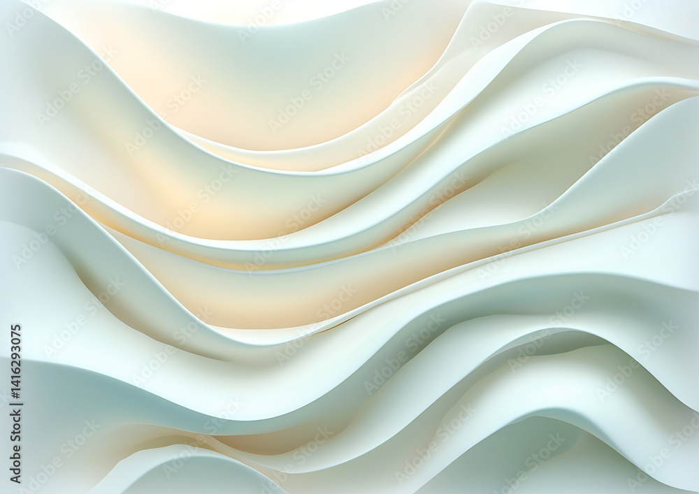 Poster abstract paper waves creative studio digital art soft tones close-up view flowing forms for artistic