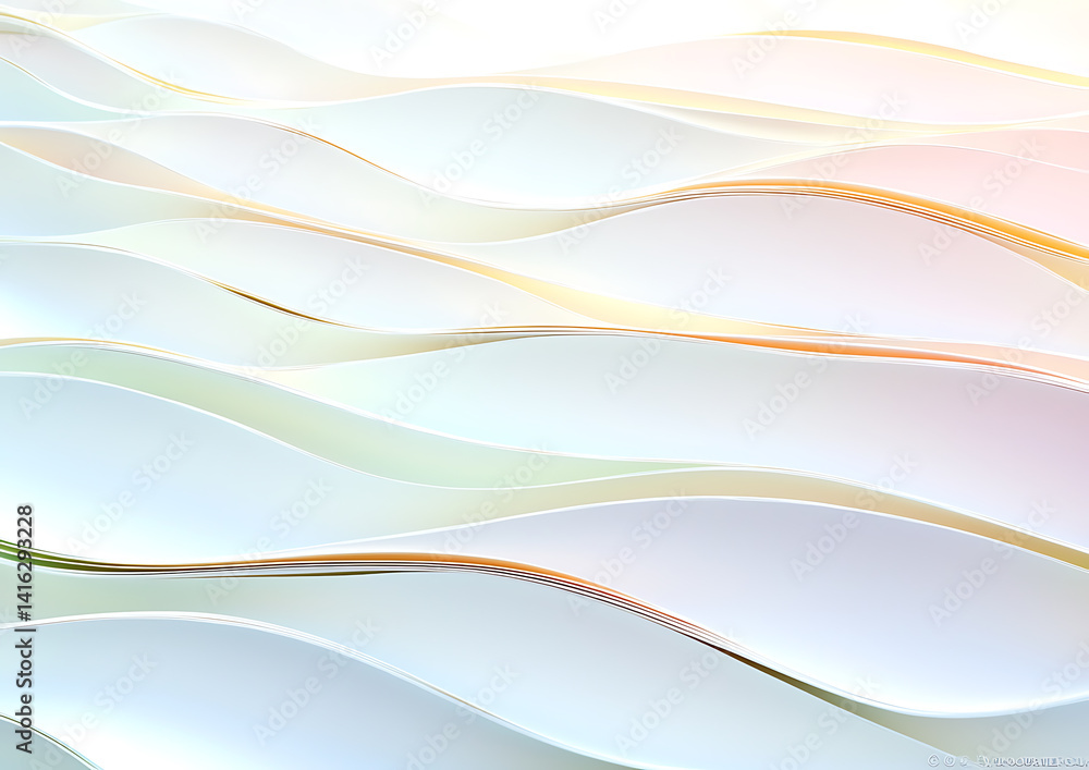 Poster abstract paper waves creative studio digital art soft tones close-up view flowing forms for artistic