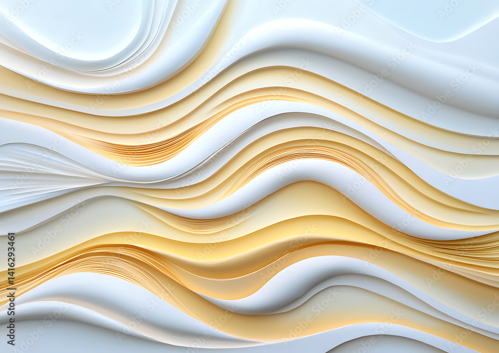 Poster abstract paper waves creative studio digital art soft tones close-up view flowing forms for artistic