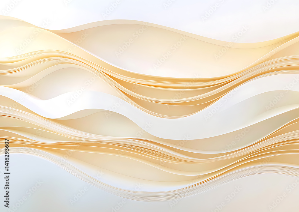 Poster abstract paper waves creative studio digital art soft tones close-up view flowing forms for artistic