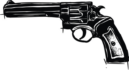 Magnum Revolver Black hand drawn