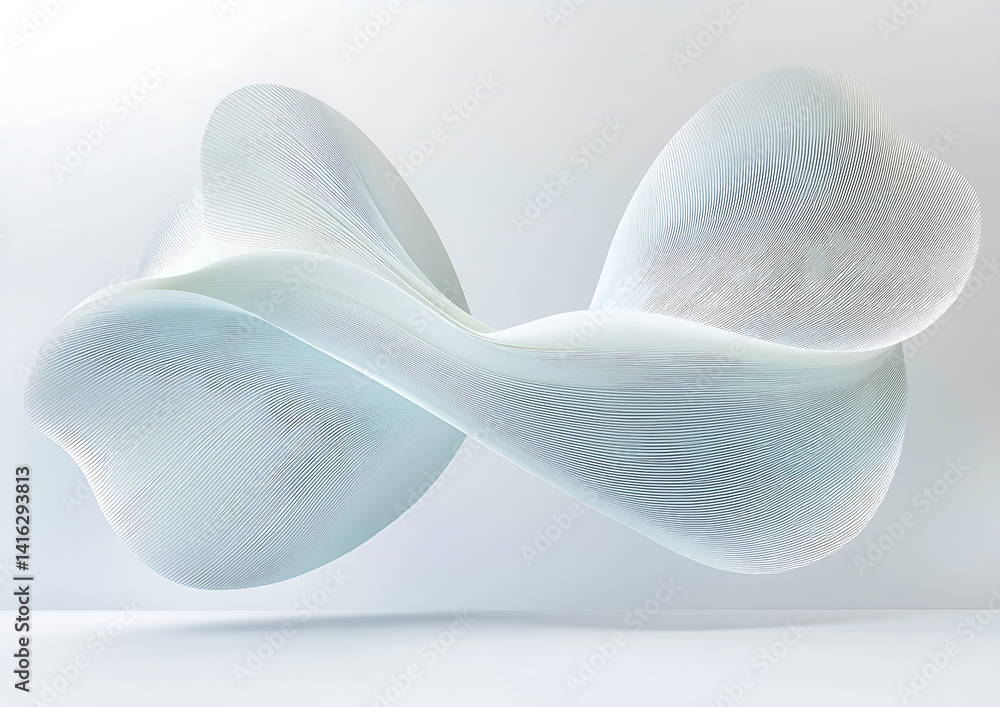 Poster abstract paper waves creative studio digital art soft tones close-up view flowing forms for artistic