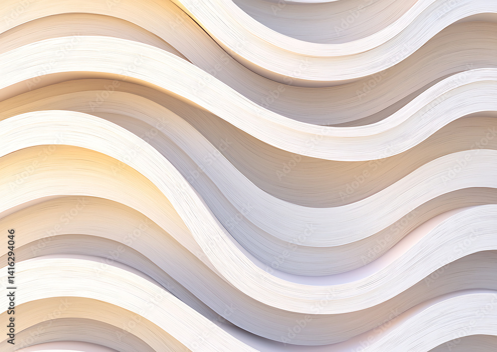 Poster abstract paper waves creative studio digital art soft tones close-up view flowing forms for artistic