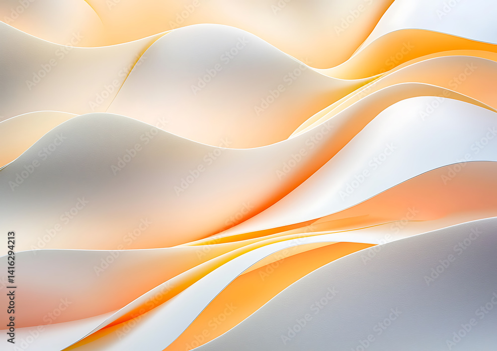 Poster abstract paper waves creative studio digital art soft tones close-up view flowing forms for artistic