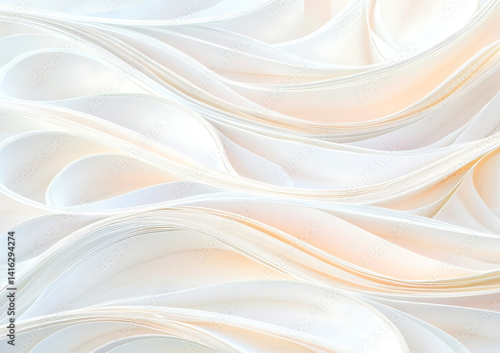 Poster abstract paper waves creative studio digital art soft tones close-up view flowing forms for artistic