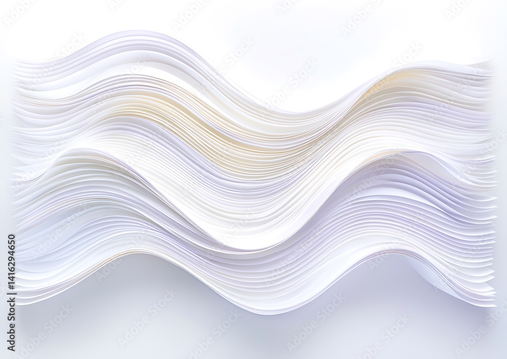 Poster abstract paper waves creative studio digital art soft tones close-up view flowing forms for artistic