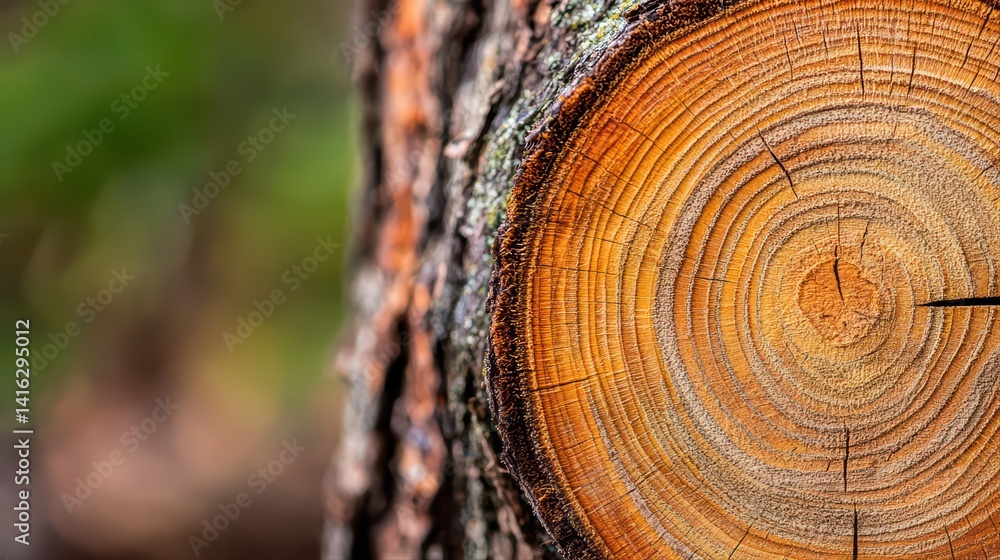 Poster close-up of tree rings displaying natural patterns and textures