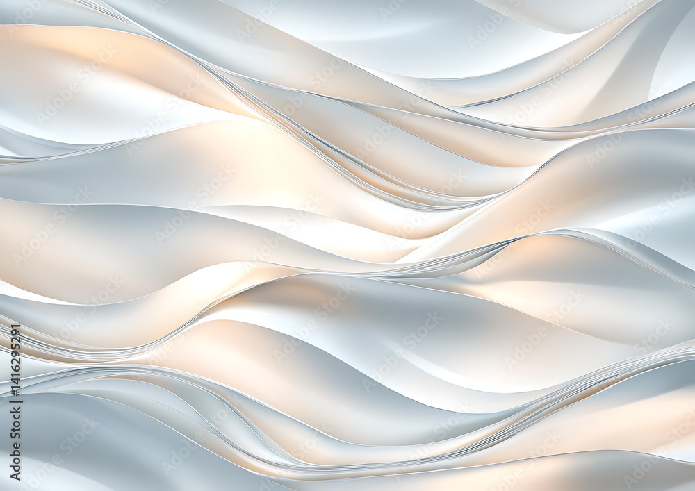 Poster abstract paper waves creative studio digital art soft tones close-up view flowing forms for artistic