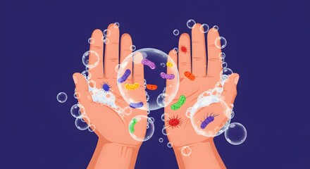 Washing Hands with Germ Removal, and Hygiene.