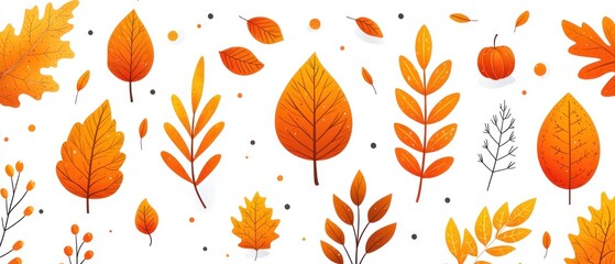 Obraz premium Autumn Leaves Pattern