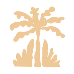 hand drawn tropical palm tree silhouette illustration vector set