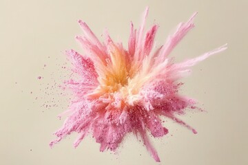 Pink and Peach Powder Explosion Abstract Art Photography