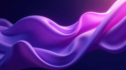 Abstract Draped Fabric with Gradient Hues of Purple and Violet, Showing Soft Waves and Luxurious Texture