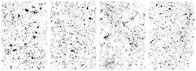 Abstract Ink Splatter Texture Set, Grunge Paint Drops and Dirty Spray Overlays Collection