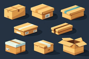Cardboard Boxes Set