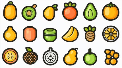 Colorful Fruit Icons