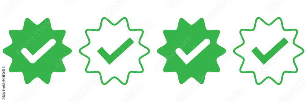Poster green check mark icon set. check mark vector icon. tick or checkmark illustration. vector symbols se