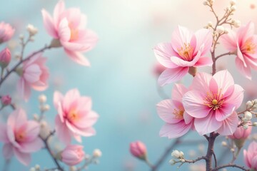 Obraz premium Delicate floral pattern, pastel hues, soft focus, element, pastel