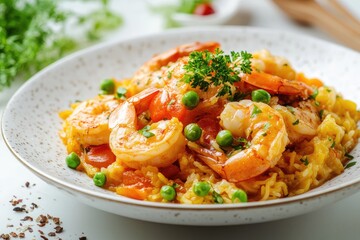 Shrimp and vegetable pasta dish