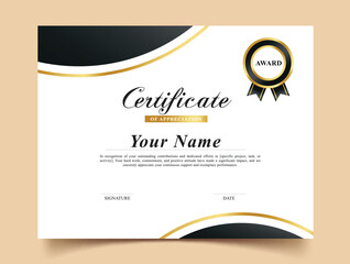 Certificate of appreciation black template clipart. Award of recognition, achievement and success clip art in simple document editable layout design vector illustration.   
