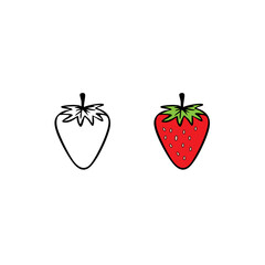 Minimalist strawberry illustration in a modern vector style. Part of a trendy fruit collection—perfect for interior decor, posters, covers, or banners. All elements are fully isolated.