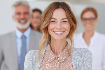 Office portrait photography smiles and collaboration in a professional setting