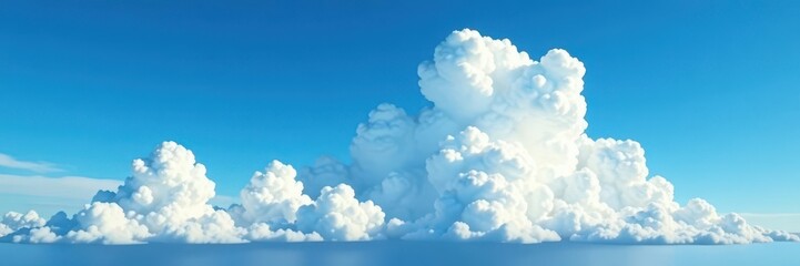 Deep azure sky, billowing cloud formations up close , formation, high-resolution