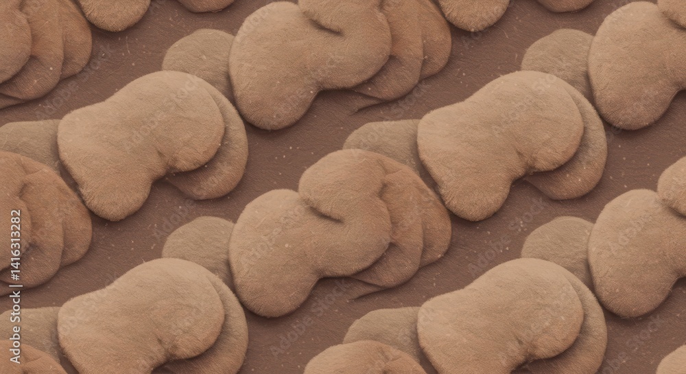 Poster Pattern of abstract brown shapes with soft texture and unique form