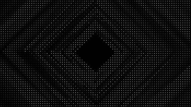 square of dots rushes through a deep tunnel toward the hypnotic 3D depth screen