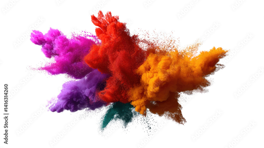 Aufkleber explosion of vibrant colors: witness a mesmerizing explosion of vivid hues swirling in dynamic motio