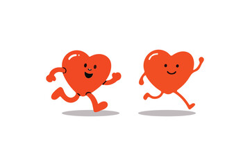 Heartfelt Hustle: Two Cute Hearts on the Run, Spreading Love and Joy